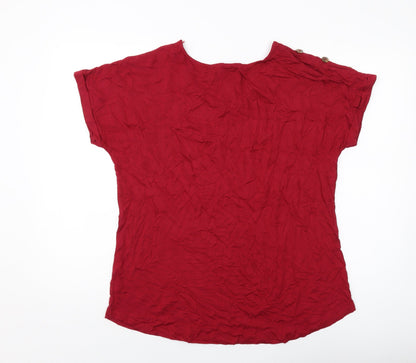 Selec Womens Red Viscose Basic T-Shirt Size 18 Round Neck