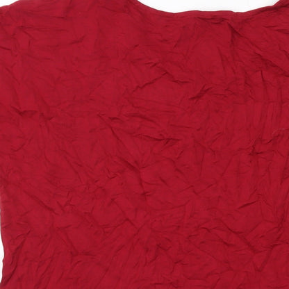 Selec Womens Red Viscose Basic T-Shirt Size 18 Round Neck