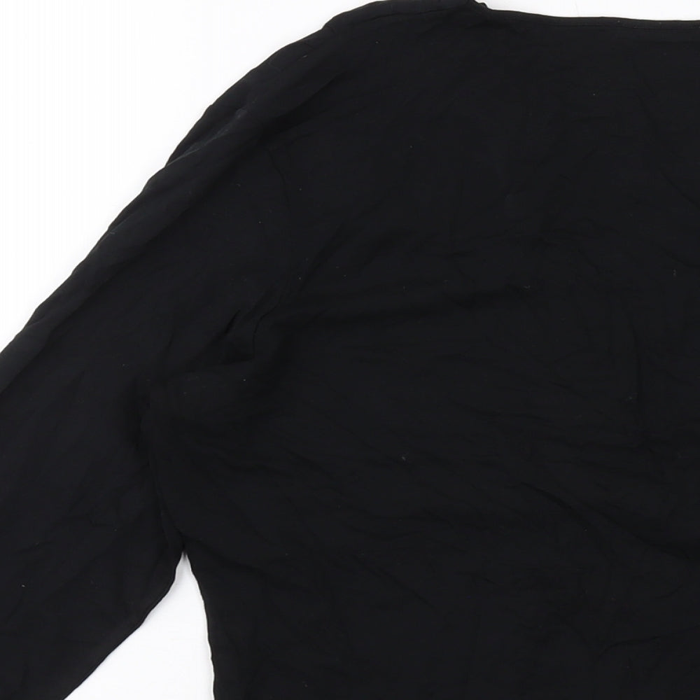 Autograph Womens Black Viscose Basic Blouse Size 18 Round Neck