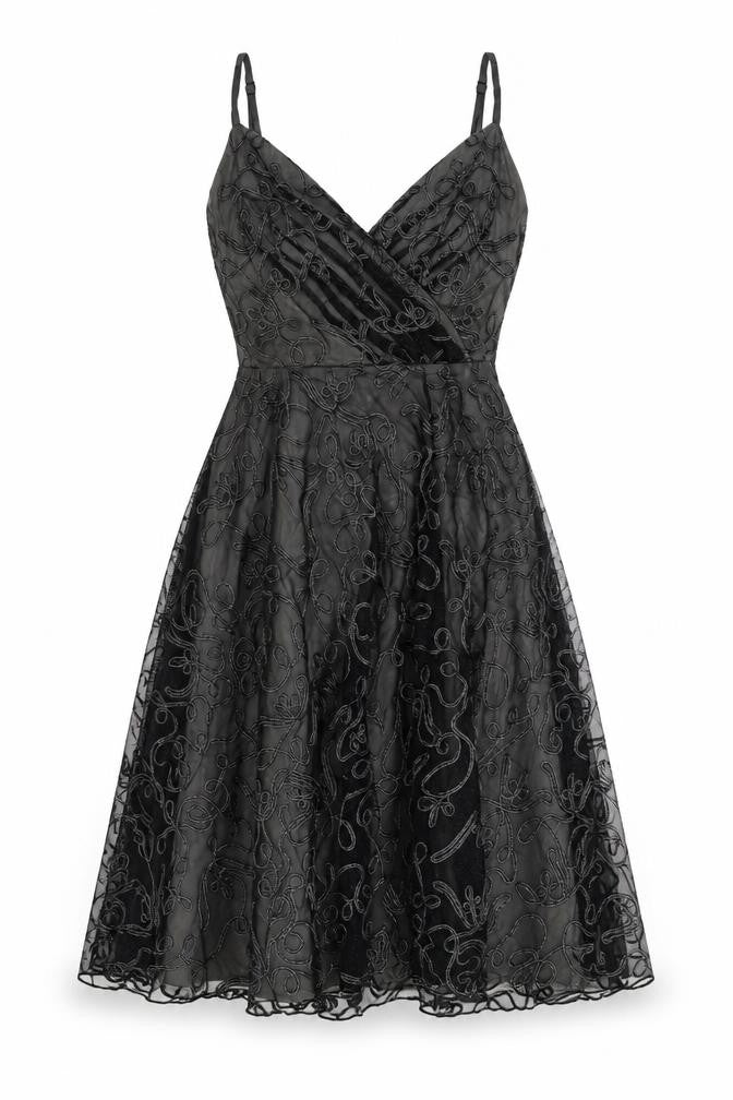 Coast Womens Black Geometric Polyester A-Line Size 12 V-Neck Zip
