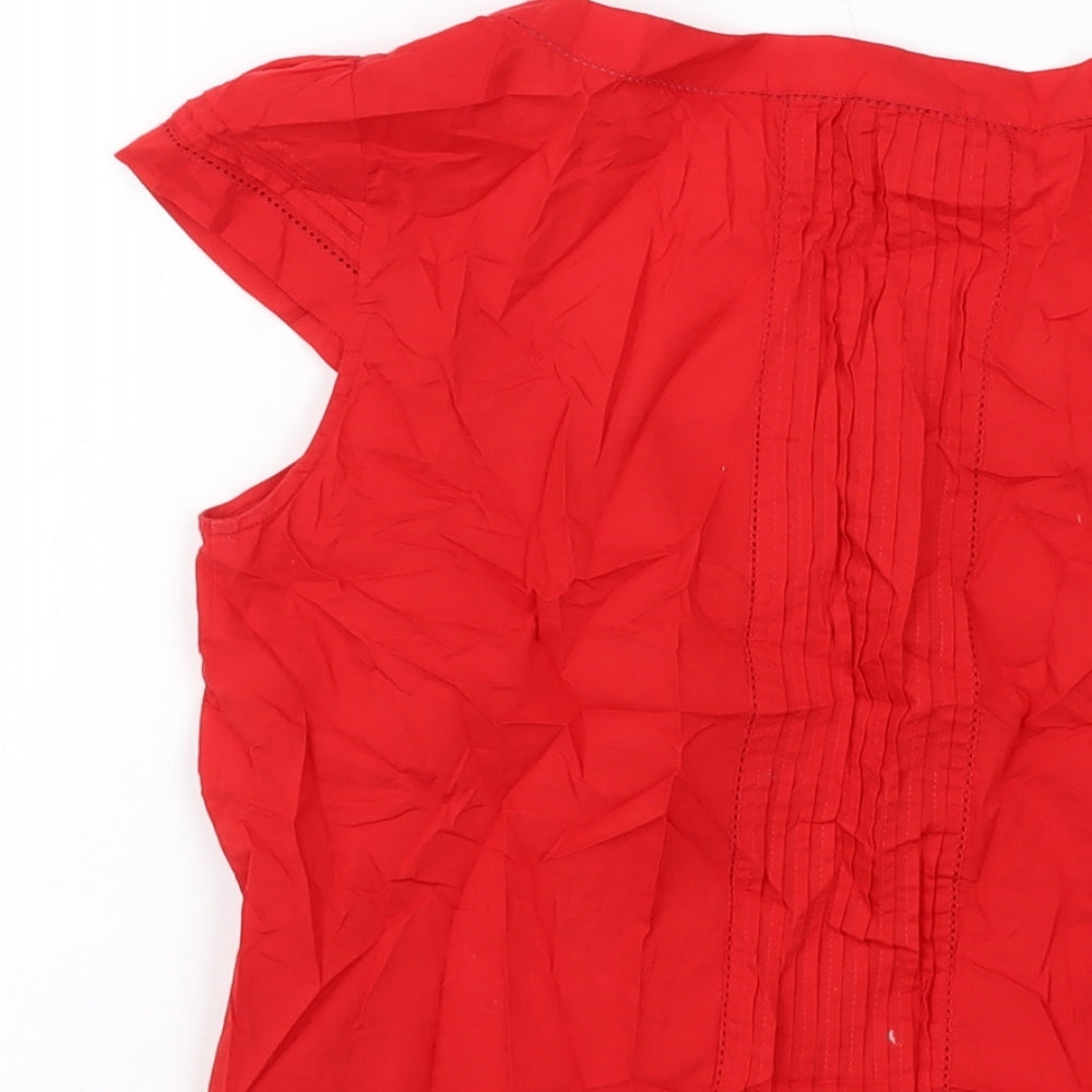 Womens UK Size 12 Monsoon Red Basic T-Shirt