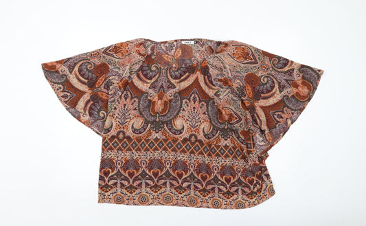 Womens UK Size 12 Only Brown Basic Blouse
