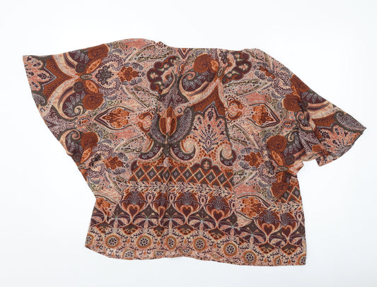 Womens UK Size 12 Only Brown Basic Blouse