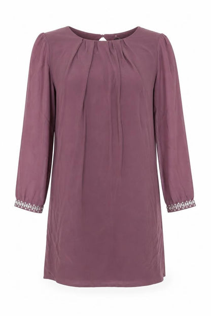 Dorothy Perkins Womens Pink Polyester A-Line Size 10 Round Neck Button