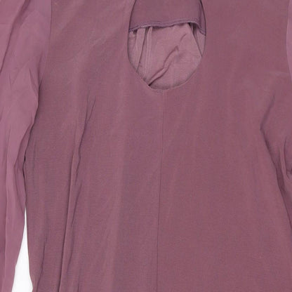 Dorothy Perkins Womens Pink Polyester A-Line Size 10 Round Neck Button