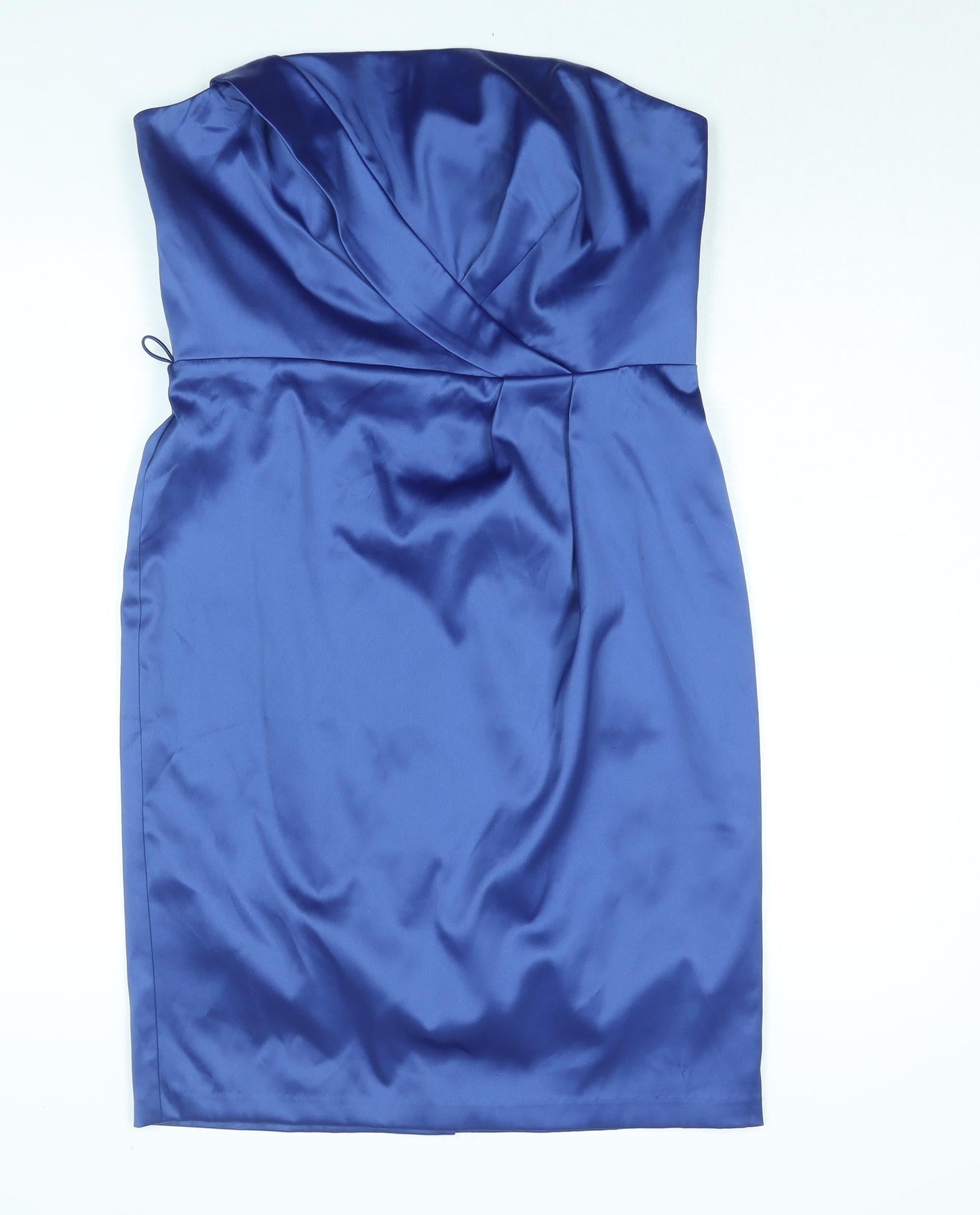 Bravissimo Womens Blue Polyester Shift Size 14 Square Neck Zip