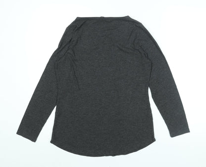 Bonmarché Womens Green Polyester Basic T-Shirt Size 12 V-Neck - Ribbed