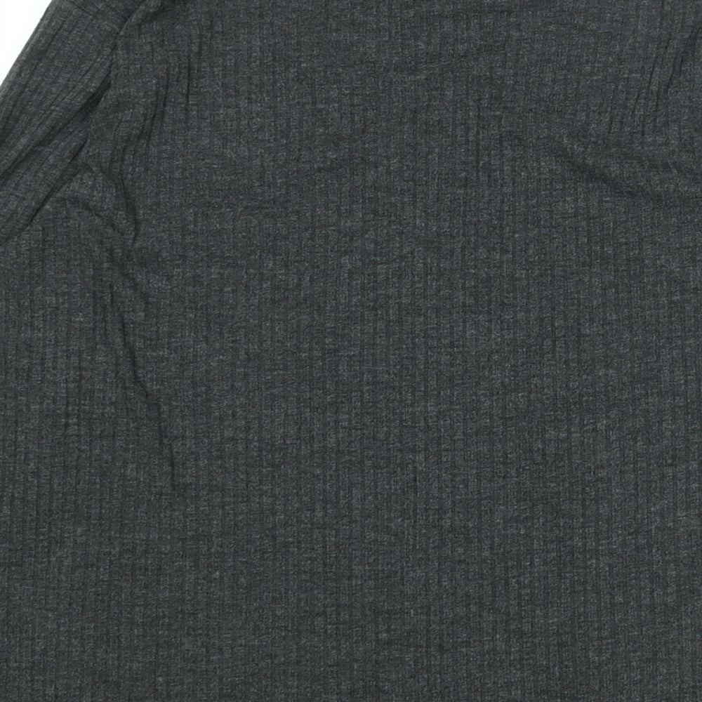 Bonmarché Womens Green Polyester Basic T-Shirt Size 12 V-Neck - Ribbed