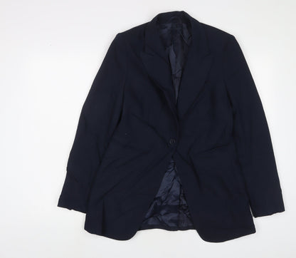 Marks and Spencer Womens Blue Jacket Blazer Size 8 Button