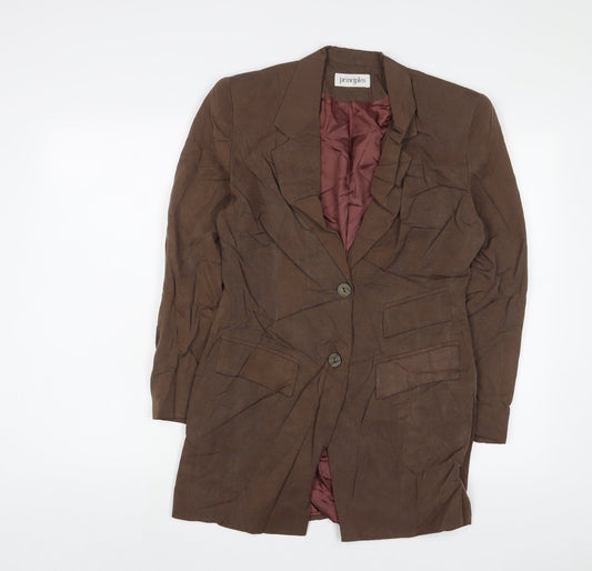 Principles Womens Brown Jacket Blazer Size 10 Button