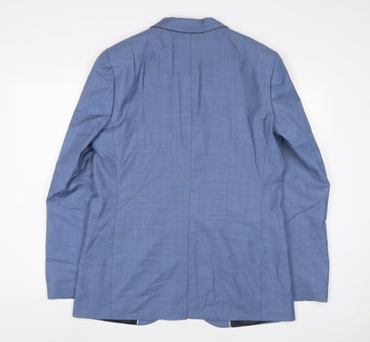Mens UK Size 42 River Island Regular Blue Suit Jacket