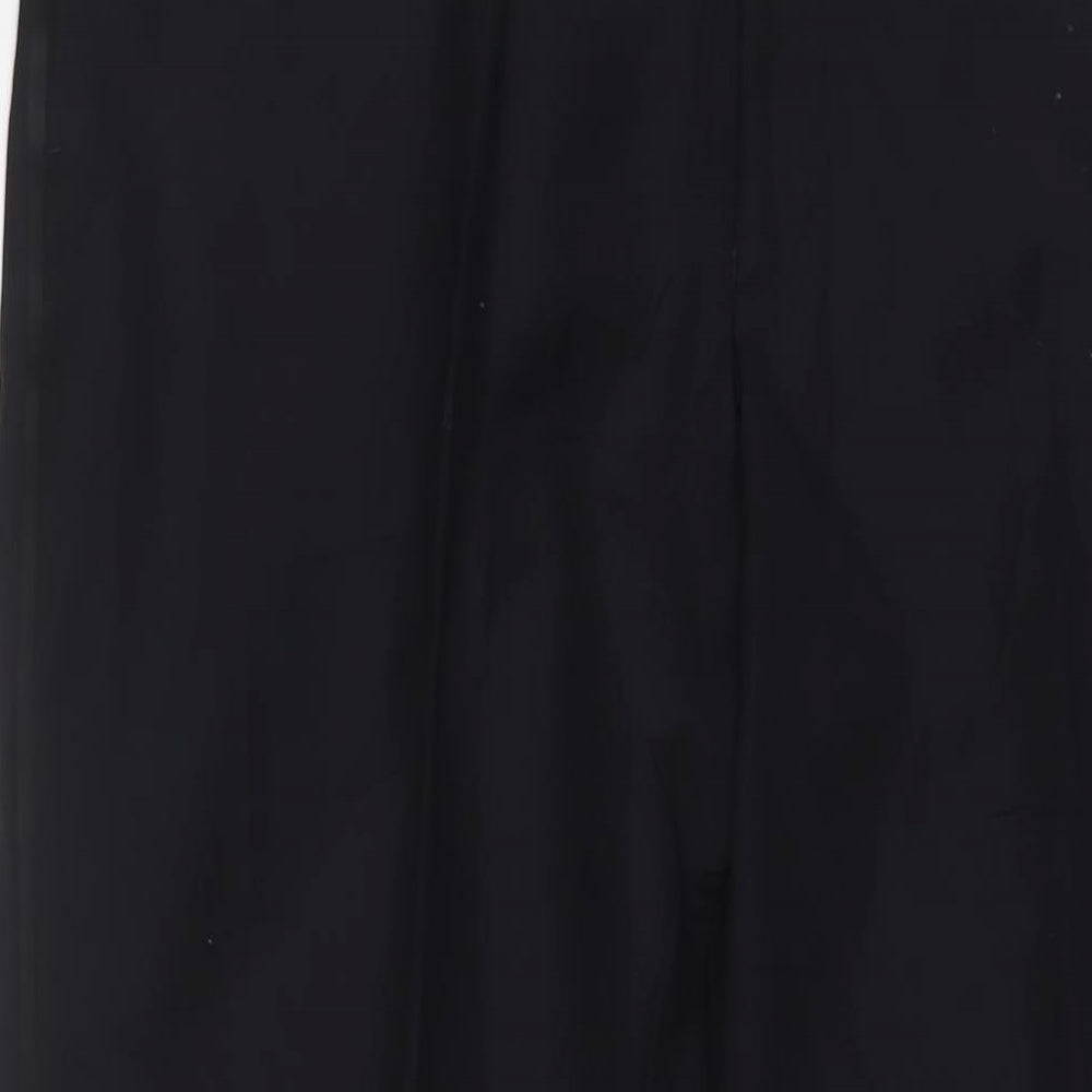 NEXT Mens Black Polyester Trousers Size 38 in L30 in Regular Hook & Eye