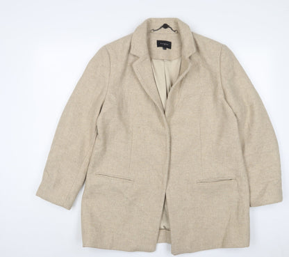 Autograph Womens Beige Jacket Blazer Size 16 Button