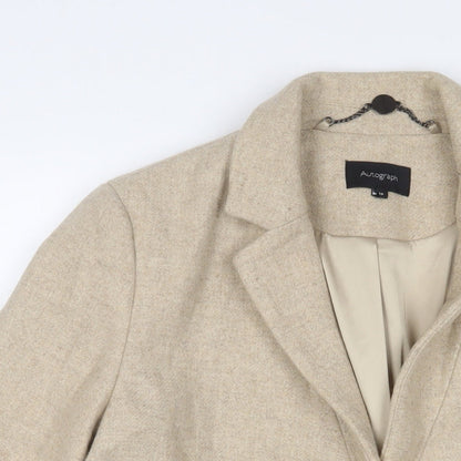 Autograph Womens Beige Jacket Blazer Size 16 Button