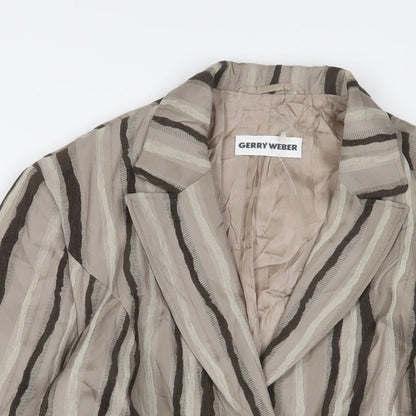 Gerry Weber Womens Brown Striped Jacket Blazer Size 20 Button