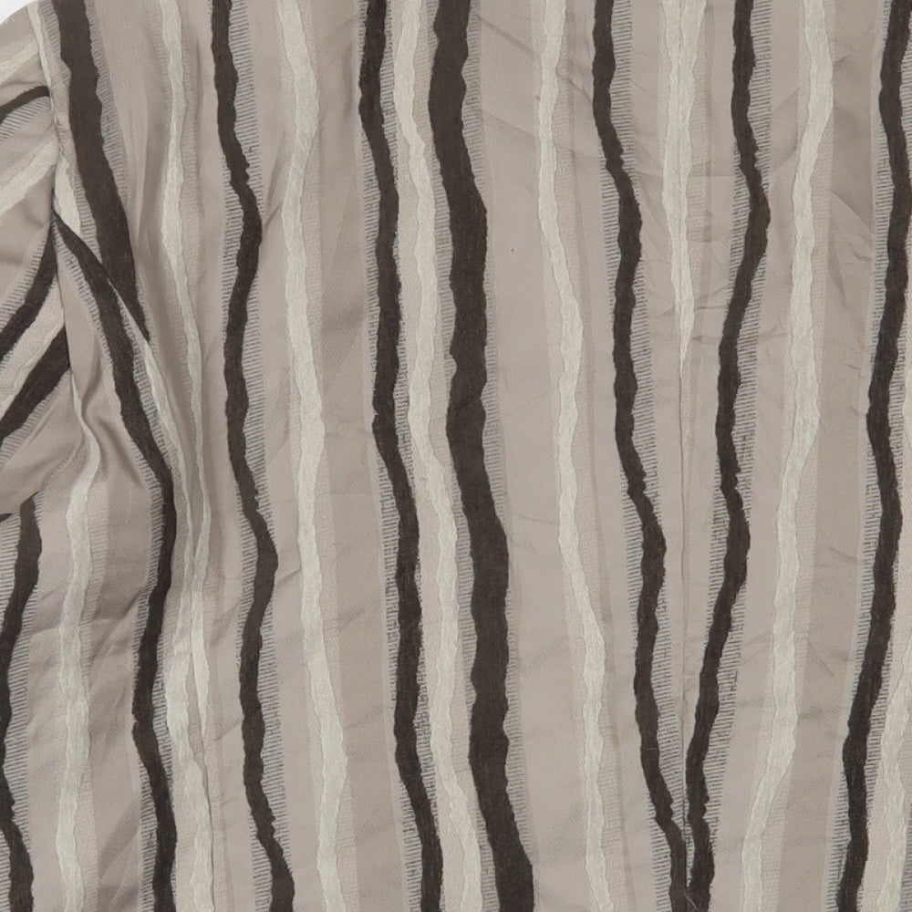 Gerry Weber Womens Brown Striped Jacket Blazer Size 20 Button