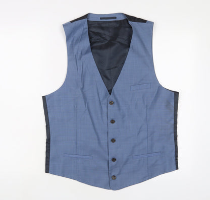Mens UK Size 44 River Island Regular Blue Suit Jacket