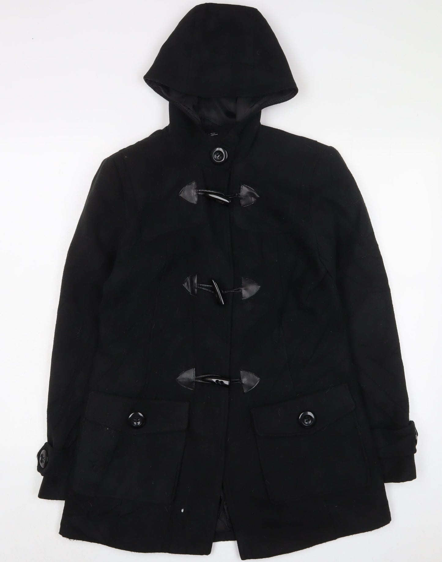 Womens UK Size 10 BHS Black Overcoat