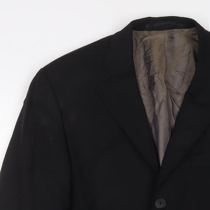 Toni Guard Mens Black Wool Jacket Suit Jacket Size 40 Regular