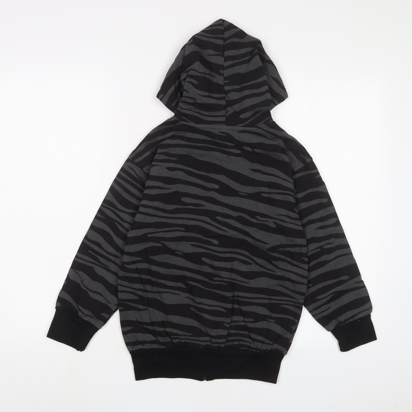 Bubble Boys Grey Animal Print Cotton Full Zip Hoodie Size 8 Years Zip