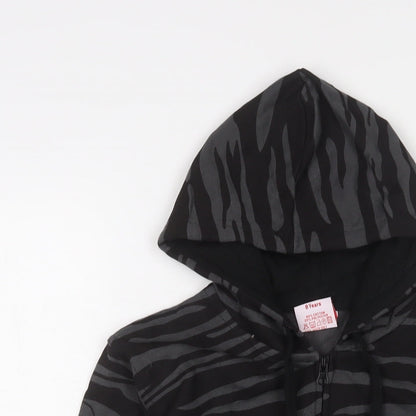 Bubble Boys Grey Animal Print Cotton Full Zip Hoodie Size 8 Years Zip