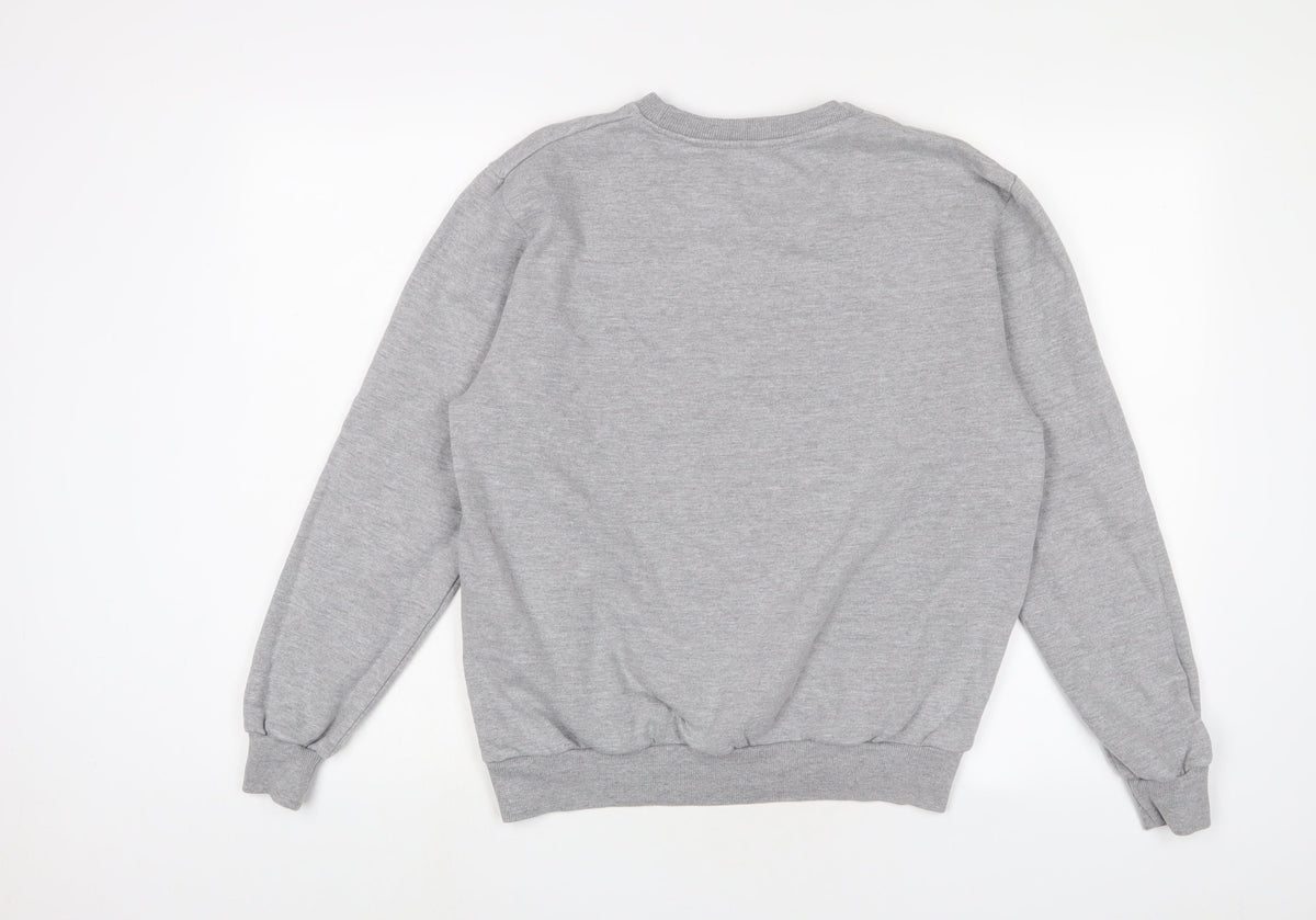Back view of Mickey Mouse women’s grey cotton pullover sweatshirt, size UK 8, pullover