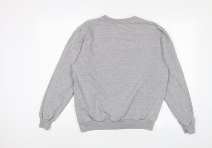 Back view of Mickey Mouse women’s grey cotton pullover sweatshirt, size UK 8, pullover