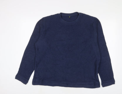 TEEMIL Womens Blue Cotton Pullover Sweatshirt Size XL Pullover