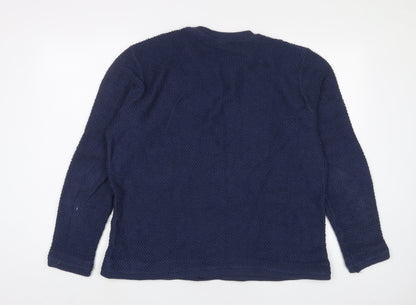 TEEMIL Womens Blue Cotton Pullover Sweatshirt Size XL Pullover