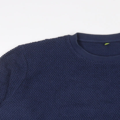 TEEMIL Womens Blue Cotton Pullover Sweatshirt Size XL Pullover