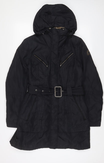 Greenstone Womens Black Jacket Coat Size 8 Zip - Belted