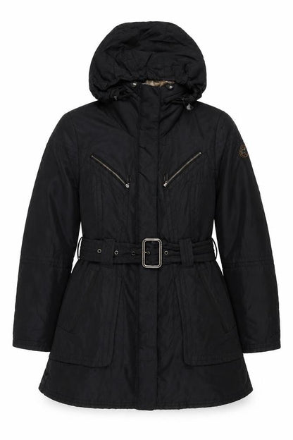 Greenstone Womens Black Jacket Coat Size 8 Zip - Belted