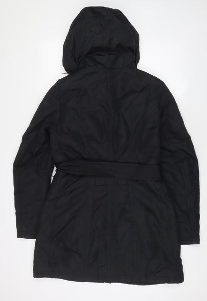 Greenstone Womens Black Jacket Coat Size 8 Zip - Belted