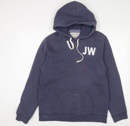 Mens UK Size M Jack Wills Blue Pullover Hoodie