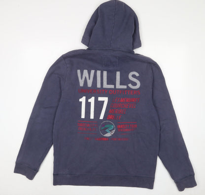 Mens UK Size M Jack Wills Blue Pullover Hoodie