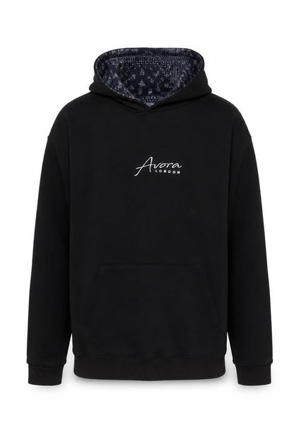 Avora Mens Black Cotton Pullover Hoodie Size XL