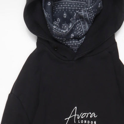 Avora Mens Black Cotton Pullover Hoodie Size XL