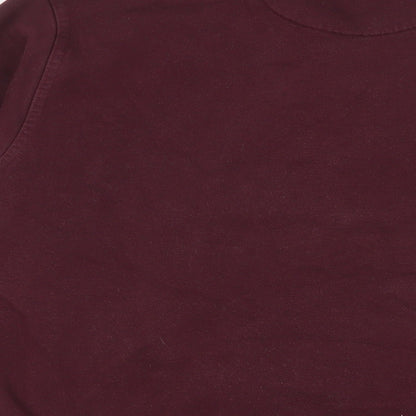 EWM Mens Red Cotton Polo Size M Collared Button