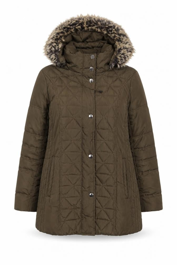 Womens UK Size L London Fog Green Parka Coat