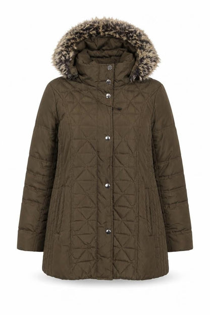Womens UK Size L London Fog Green Parka Coat