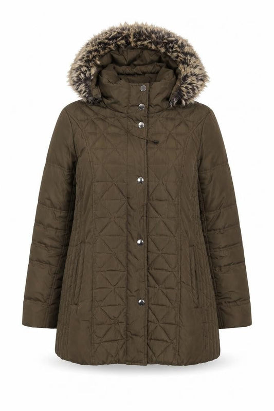 Womens UK Size L London Fog Green Parka Coat