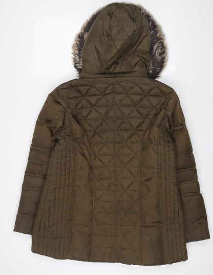 Womens UK Size L London Fog Green Parka Coat
