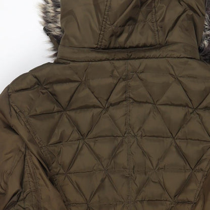 Womens UK Size L London Fog Green Parka Coat