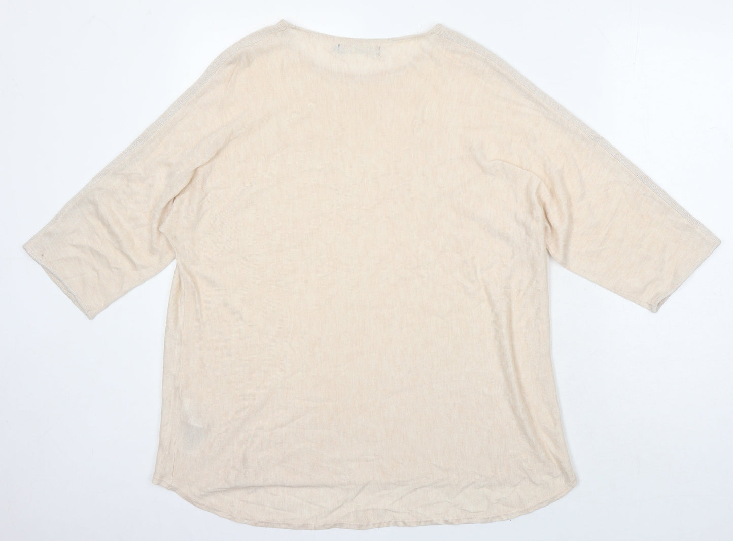 B Young Womens Pink Boat Neck Acrylic Pullover Jumper Size M