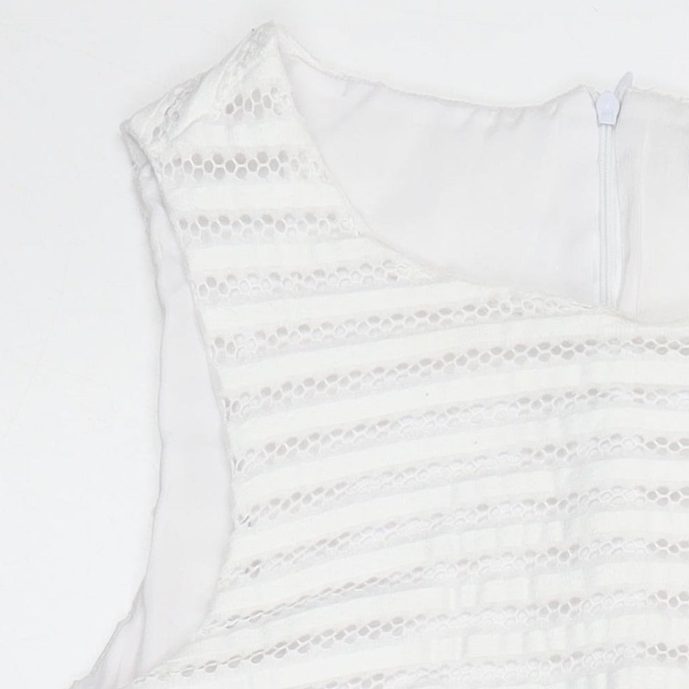 Quiz Womens Multicoloured Floral Polyester Fit & Flare Size 10 Boat Neck Zip