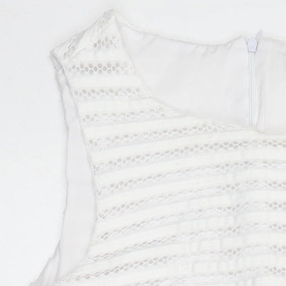 Quiz Womens Multicoloured Floral Polyester Fit & Flare Size 10 Boat Neck Zip