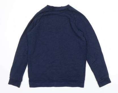 Addidas Mens Blue Cotton Pullover Sweatshirt Size S