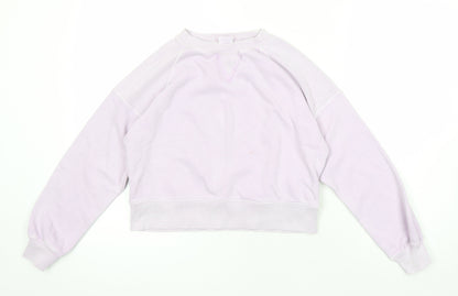 Zara Girls Purple Cotton Pullover Sweatshirt Size 9-10 Years