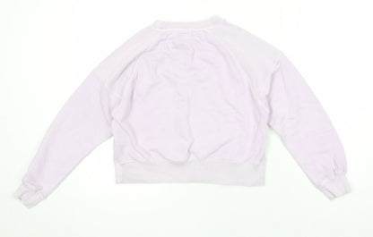 Zara Girls Purple Cotton Pullover Sweatshirt Size 9-10 Years