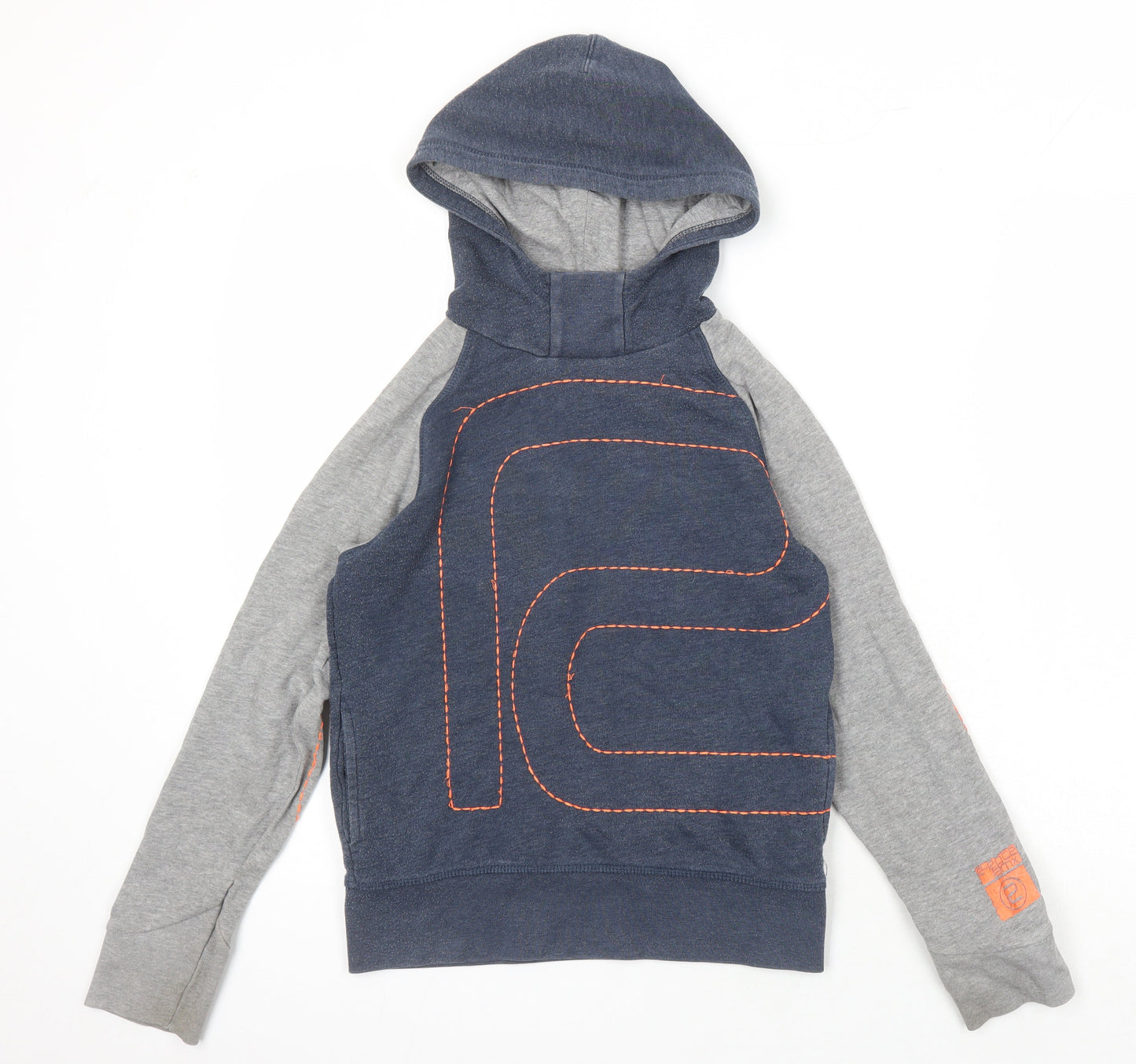 name it Boys Multicoloured Colourblock Cotton Pullover Hoodie Size 9-10 Years